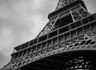 eiffel tower looking up